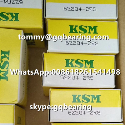 Gummi Japan-Ursprungs-KSM 62204-2RS versiegelte Rillenkugellager 20 x 47 x 18 Millimeter