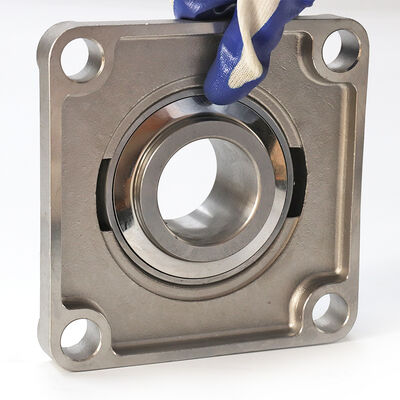 UEF210 2S Square 4-Bolt Flange Bearing Unit, Eccentric Collar Lock, Double 2S Rubber Dust Seals