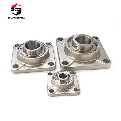 LEF210 2F Square 4-Bolt Flange Bearing Unit, Eccentric Collar Lock, Double 2F Flinger-Rubber Anti-Mud Seals