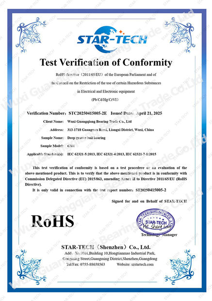 China Wuxi Guangqiang Bearing Trade Co.,Ltd zertifizierungen